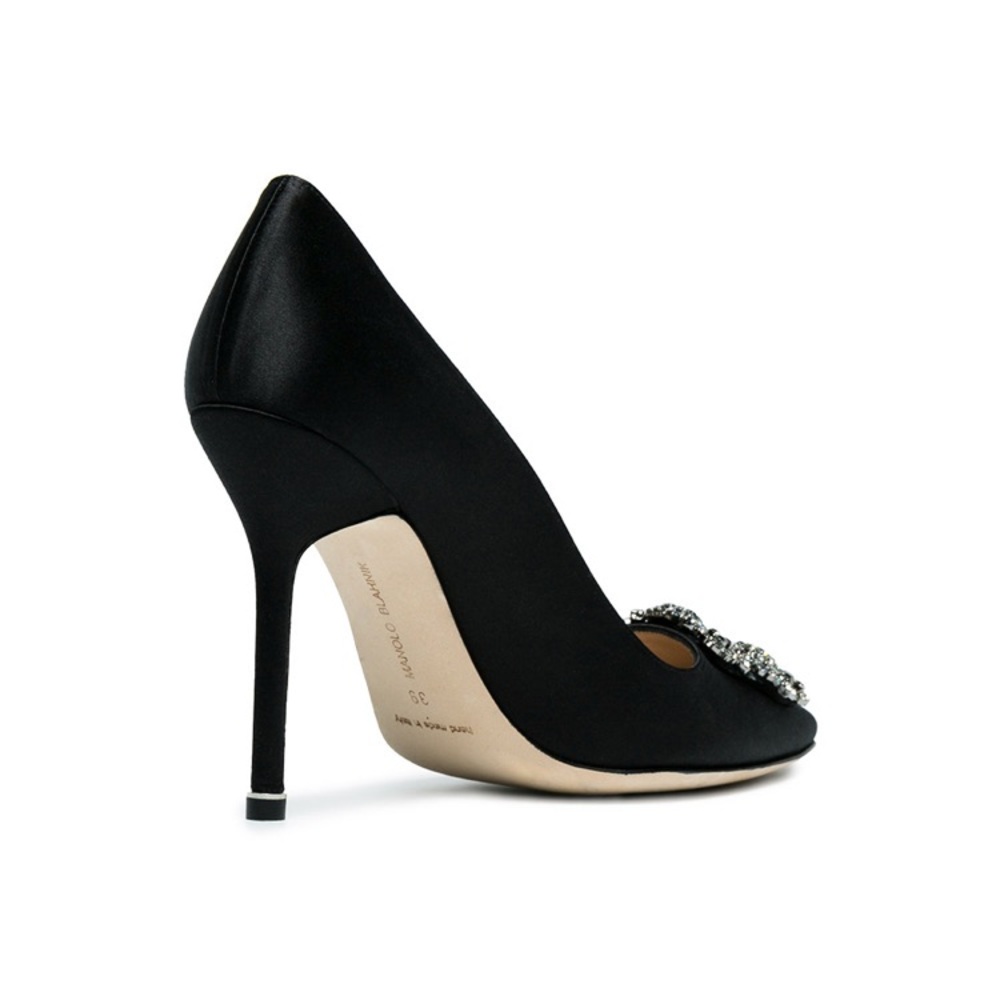 NEW • Manolo Blahnik • Satin Hangisi Pumps Crystal - Picture 4 of 8